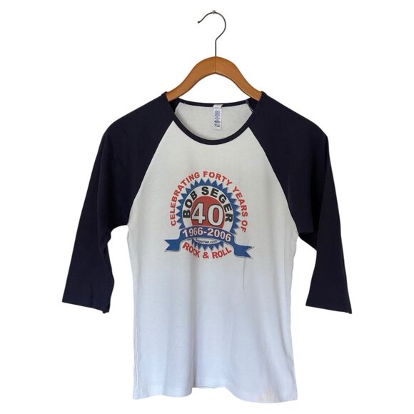 Bob Segar White T-Shirt Tour Girls Juniors Size XL 40 Years Music Band 1966-2006 - Picture 1 of 9